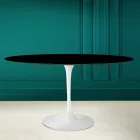 Tulipanbord Eero Saarinen H 73 Oval i absolut sort keramik fremstillet i Italien - Scarlet Viadurini
