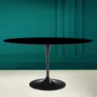 Tulipanbord Eero Saarinen H 73 Oval i absolut sort keramik fremstillet i Italien - Scarlet Viadurini