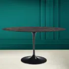 Tulipanbord Eero Saarinen H 73 Oval i keramik Noir Desire Made in Italy - Scarlet Viadurini
