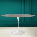 Tulip Eero Saarinen H 73 ovalt bord i keramisk stengrå Made in Italy - Scarlet