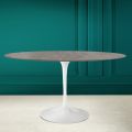 Tulipanbord Eero Saarinen H 74 Oval i keramik Pietra Grey Made in Italy - Scarlet