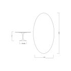 Tulipanbord Eero Saarinen H 73 Oval i grå stenkeramik Made in Italy - Scarlet Viadurini