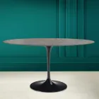Tulipanbord Eero Saarinen H 73 Oval i keramik Pietra Grey Made in Italy - Scarlet Viadurini
