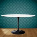 Tulipanbord Eero Saarinen H 74 Oval i keramik Rem Made in Italy - Scarlet