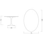 Tulipanbord Eero Saarinen H 73 Oval i Sirius Keramik Made in Italy - Scarlet Viadurini
