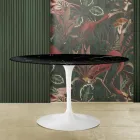 Eero Saarinen Tulip Table H 73 Oval i sort Marquinia-marmor fremstillet i Italien - Scarlet Viadurini