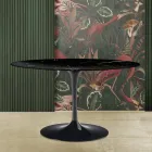 Eero Saarinen Tulip Table H 73 Oval i sort Marquinia-marmor fremstillet i Italien - Scarlet Viadurini