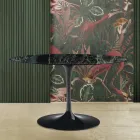 Eero Saarinen Tulip Table H 73 Oval i Green Alpi Marble Made in Italy - Scarlet Viadurini
