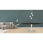 Tulip Table Eero Saarinen H 73 Oval i Moka Bejdset Eg Made in Italy - Scarlet Viadurini