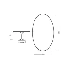 Tulip Table Eero Saarinen H 73 Oval i sortbejdset eg Made in Italy - Scarlet Viadurini