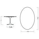 Eero Saarinen Tulip Table H 73 Oval i sortbejdset eg fremstillet i Italien - Scarlet Viadurini
