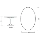 Eero Saarinen Tulip Table H 73 Oval i lys valnøddebejdset eg fremstillet i Italien - Scarlet Viadurini