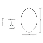 Eero Saarinen Tulip Table H 73 Oval i mørk valnøddebejdset eg fremstillet i Italien - Scarlet Viadurini