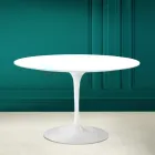 Tulip Table Eero Saarinen H 73 Round i absolut hvid fremstillet i Italien - Scarlet Viadurini