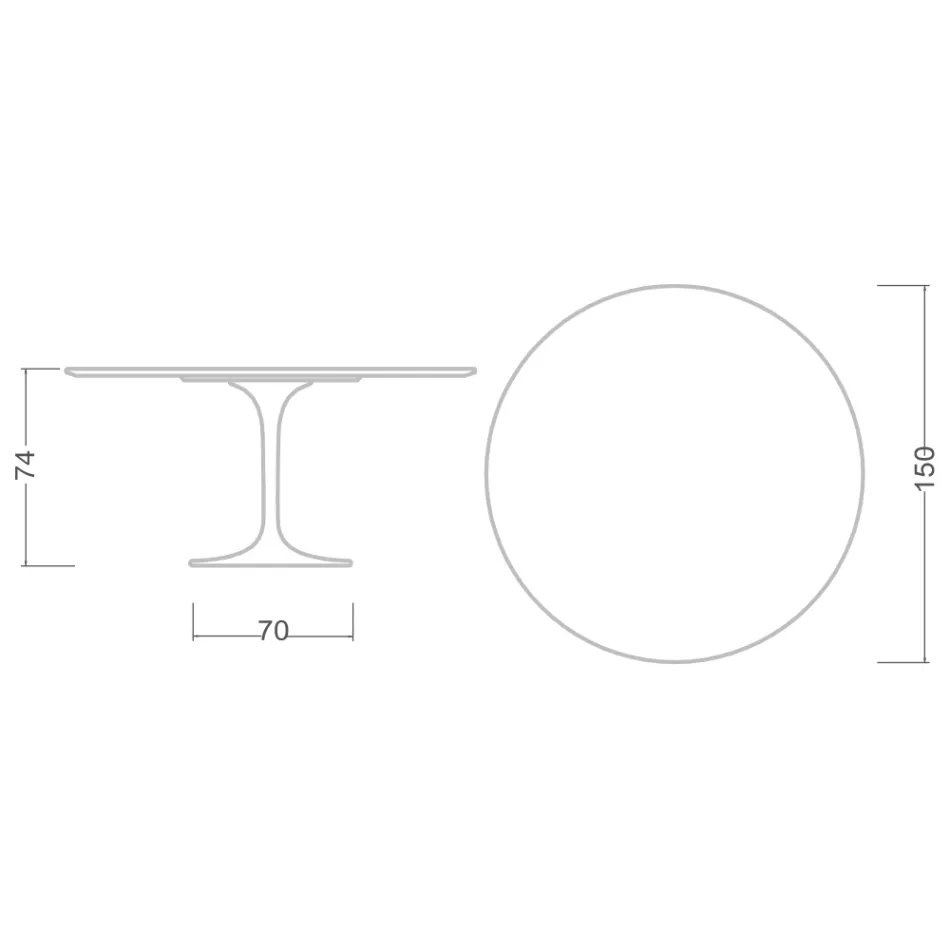 Tulip Table Eero Saarinen H 73 Round i absolut hvid fremstillet i Italien - Scarlet Viadurini