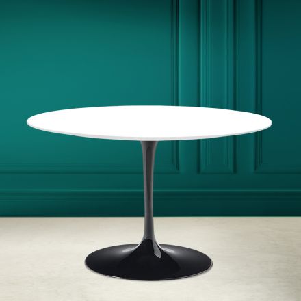 Tulip Table Eero Saarinen H 73 Round i absolut hvid fremstillet i Italien - Scarlet Viadurini