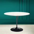 Tulipanbord Eero Saarinen H 73 rund i diamantcreme keramik fremstillet i Italien - Scarlet Viadurini