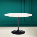 Tulipanbord Eero Saarinen H 73 rund i diamantcreme keramik fremstillet i Italien - Scarlet