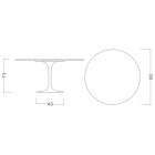 Tulipanbord Eero Saarinen H 73 Rundt i Entzo Keramik Made in Italy - Scarlet Viadurini