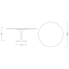 Tulipanbord Eero Saarinen H 73 Round Ceramic Morpheus Made in Italy - Scarlet Viadurini