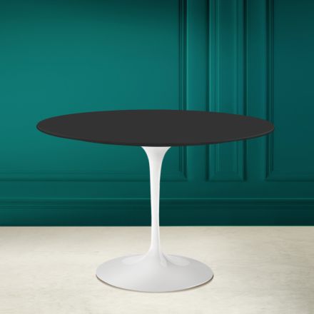 Tulipanbord Eero Saarinen H 73 Round i keramik Noir Soft Made in Italy - Scarlet Viadurini