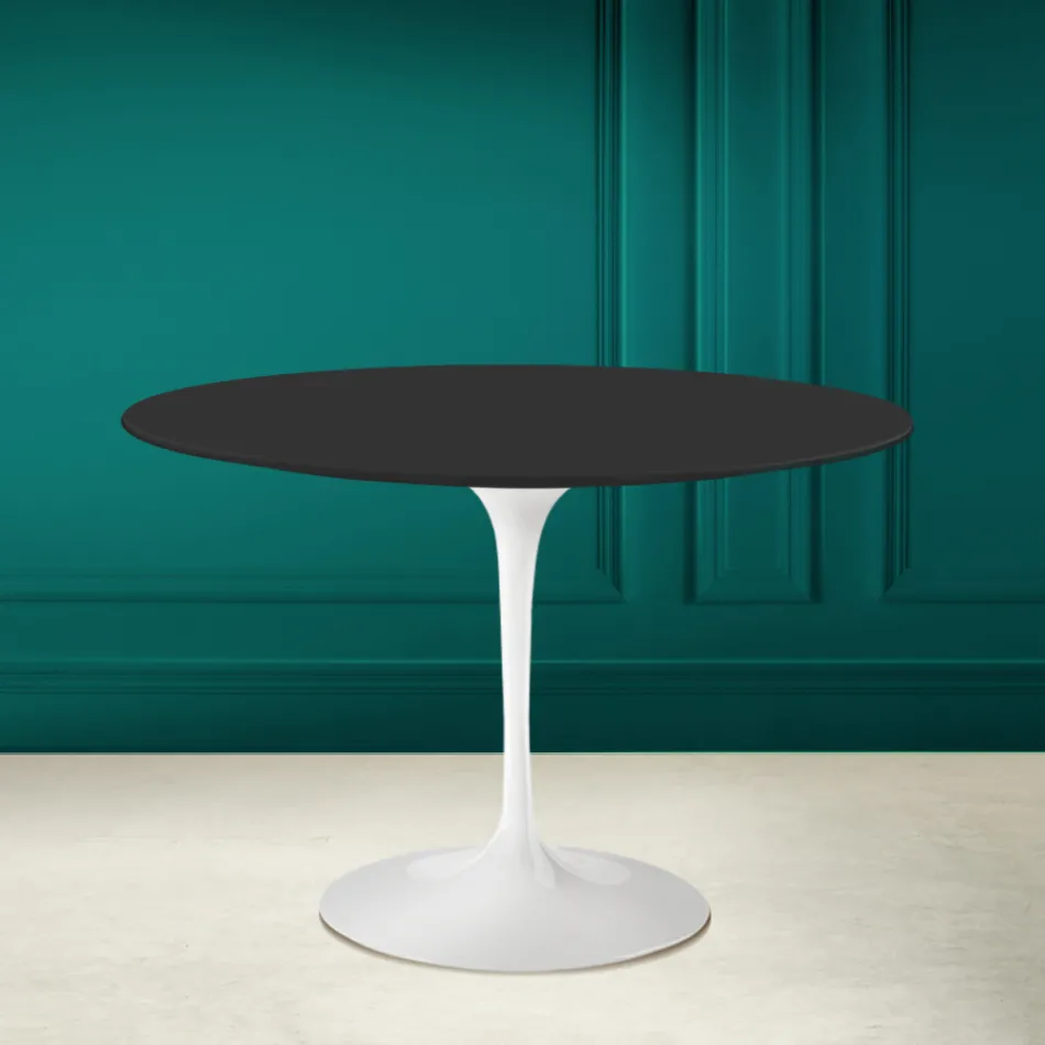 Tulipanbord Eero Saarinen H 73 Round i keramik Noir Soft Made in Italy - Scarlet Viadurini