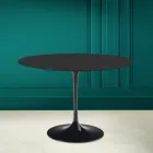 Tulipanbord Eero Saarinen H 73 Round i keramik Noir Soft Made in Italy - Scarlet Viadurini