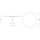 Tulipanbord Eero Saarinen H 73 Rundt i grå stenkeramik Made in Italy - Scarlet Viadurini