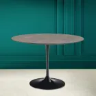 Tulipanbord Eero Saarinen H 73 Rundt i keramik Pietra Grey Made in Italy - Scarlet Viadurini