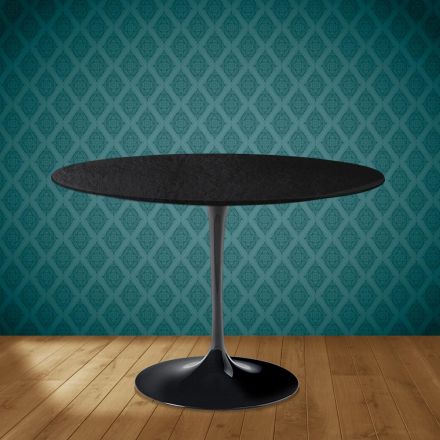 Tulip Table Eero Saarinen H 73 Round Ceramic Sirius Made in Italy - Scarlet Viadurini