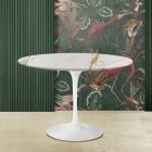 Tulipanbord Eero Saarinen H 73 Rundt i Guld Caracatta Marble Made in Italy - Scarlet Viadurini