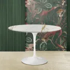 Eero Saarinen Tulip Table H 73 Round i Gold Caracatta Marble Made in Italy - Scarlet Viadurini