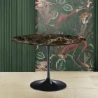 Eero Saarinen Tulip Table H 73 Round i mørk Emperador-marmor fremstillet i Italien - Scarlet Viadurini
