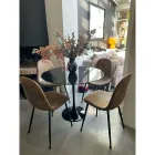 Eero Saarinen Tulip Table H 73 Round i sort Marquinia-marmor fremstillet i Italien - Scarlet Viadurini