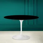 Tulip Table Eero Saarinen H 73 Round i absolut sort fremstillet i Italien - Scarlet Viadurini