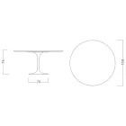 Tulip Table Eero Saarinen H 73 Round i absolut sort fremstillet i Italien - Scarlet Viadurini