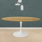 Tulip Table Eero Saarinen H 73 Round i naturlig eg fremstillet i Italien - Scarlet Viadurini
