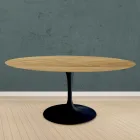 Tulip Table Eero Saarinen H 73 Round i naturlig eg fremstillet i Italien - Scarlet Viadurini