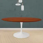 Tulip Table Eero Saarinen H 73 Round i kirsebærbejdset eg fremstillet i Italien - Scarlet Viadurini