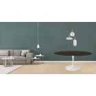 Tulip Table Eero Saarinen H 73 Round i Eg Bejdset Moka Made in Italy - Scarlet Viadurini