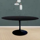 Tulip Table Eero Saarinen H 73 Round i sortbejdset eg fremstillet i Italien - Scarlet Viadurini