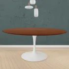 Eero Saarinen Tulip Table H 73 Round i mørk valnøddebejdset eg fremstillet i Italien - Scarlet Viadurini
