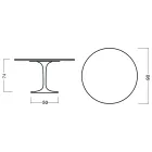 Eero Saarinen Tulip Table H 73 Round i mørk valnøddebejdset eg fremstillet i Italien - Scarlet Viadurini