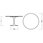 Eero Saarinen Tulip Table H 73 Round i mørk valnøddebejdset eg fremstillet i Italien - Scarlet Viadurini