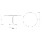 Eero Saarinen Tulip Table H 74 med hvid flydende laminatplade fremstillet i Italien - Scarlet Viadurini