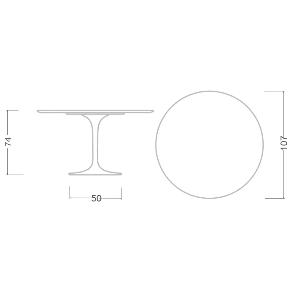 Eero Saarinen Tulip Table H 74 med grøn Alpi marmorplade fremstillet i Italien - Scarlet Viadurini