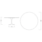 Eero Saarinen Tulip Table H 74 med hvid flydende laminat MDF-plade - Scarlet Viadurini