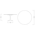 Eero Saarinen Tulip Table H 74 med sort flydende laminat MDF-top - Scarlet Viadurini