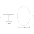 Eero Saarinen Tulip Table H 74 med oval top i Arabescato-marmor fremstillet i Italien - Scarlet Viadurini
