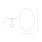 Eero Saarinen Tulip Table H 74 med oval top i Arabescato-marmor fremstillet i Italien - Scarlet Viadurini